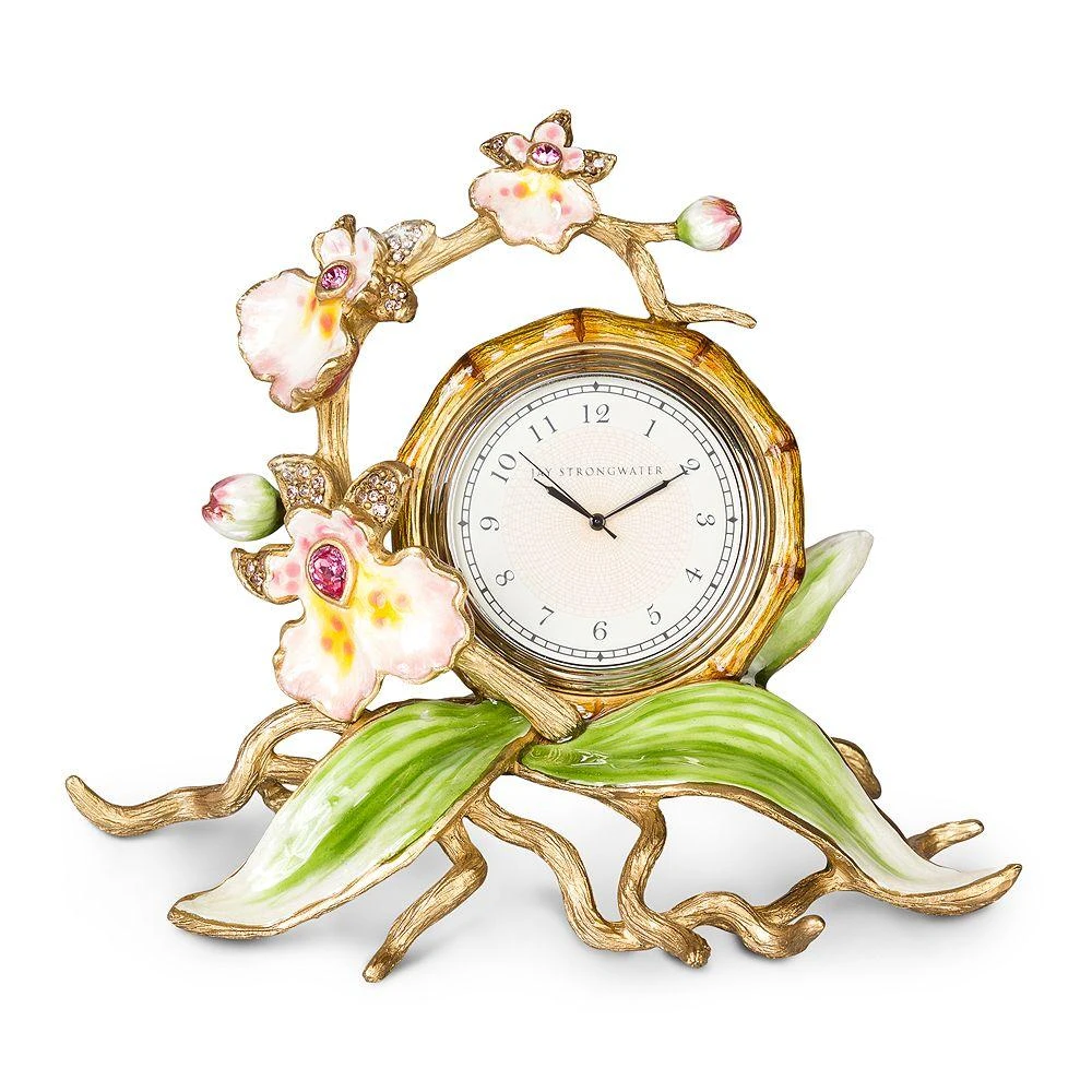 商品Jay Strongwater|Tara Orchid Clock,价格¥3545,第1张图片