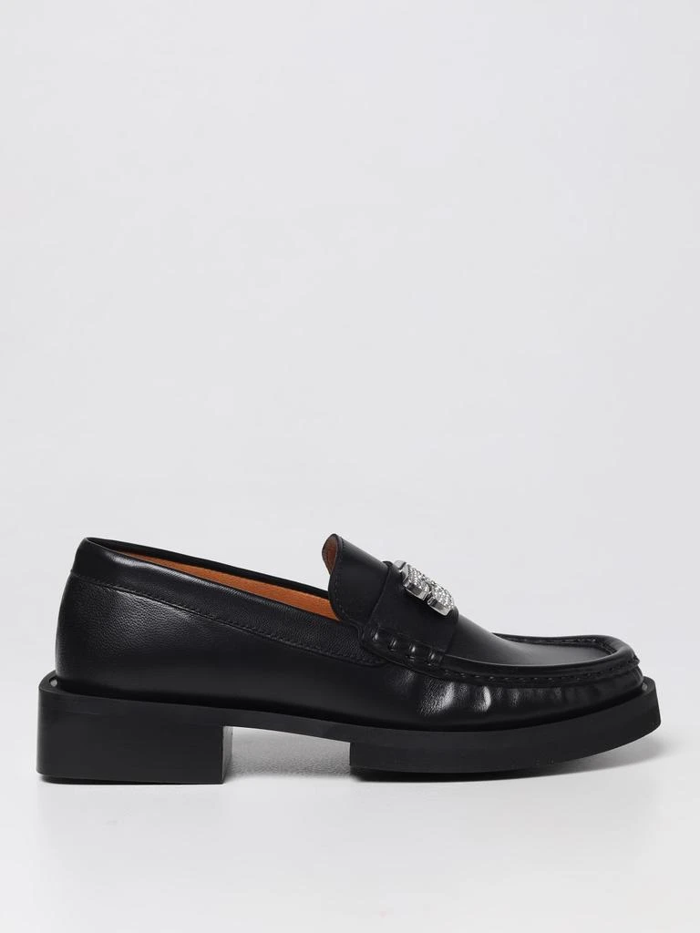 商品Ganni|Ganni loafers in leather with metal monogram and rhinestones,价格¥2806,第1张图片