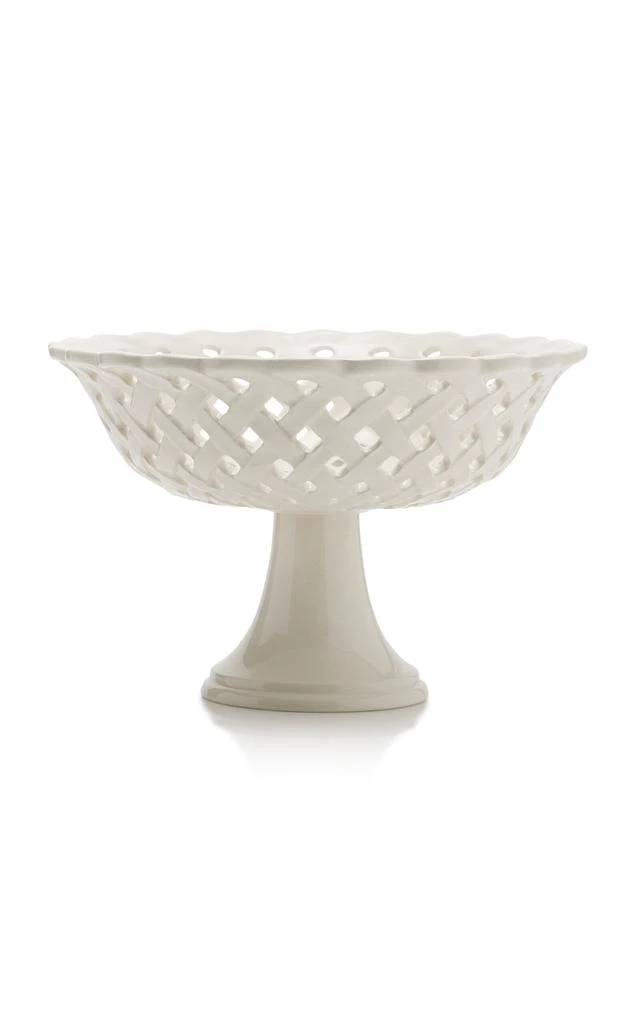 商品MoDA|Moda Domus - Openwork Creamware Compote Bowl - White - Moda Operandi,价格¥907,第1张图片