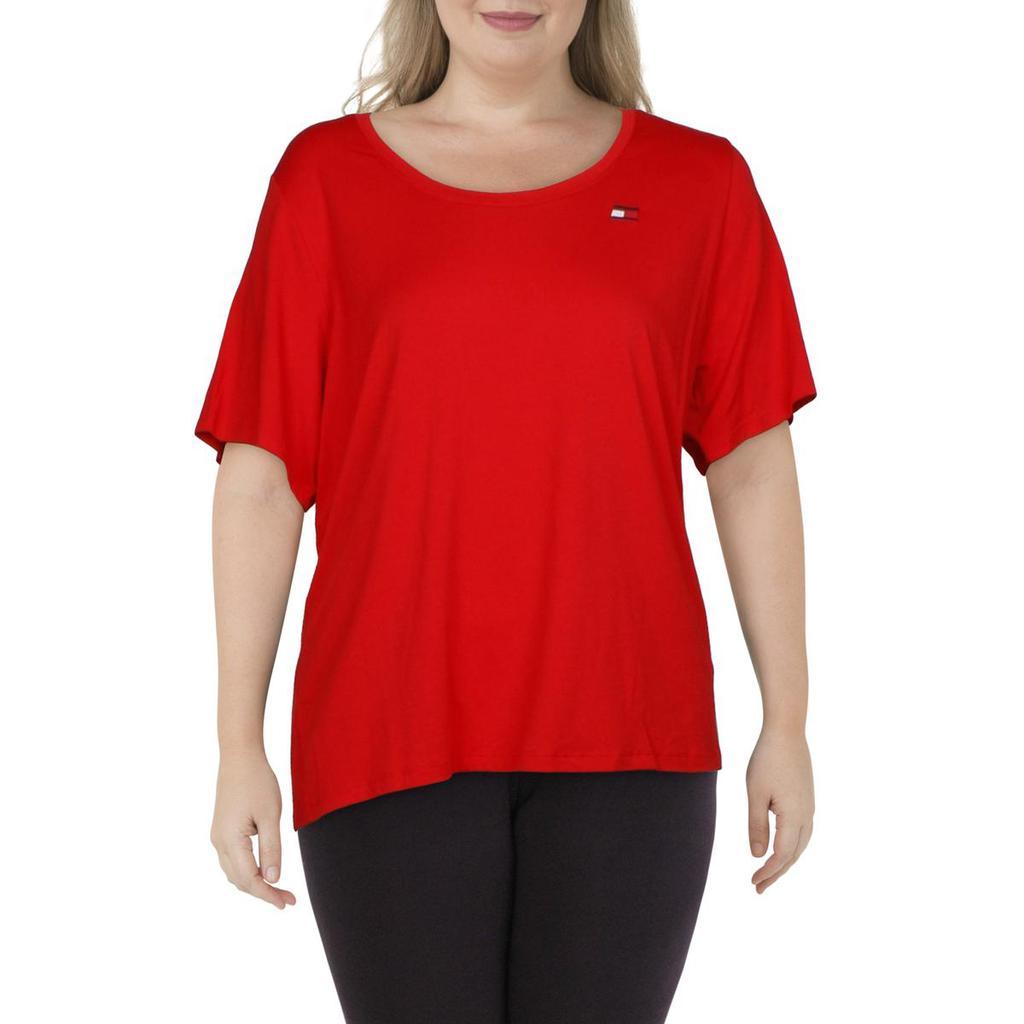 商品Tommy Hilfiger|Tommy Hilfiger Sport Womens Plus Scoop Neck Fitness T-Shirt,价格¥244,第3张图片详细描述