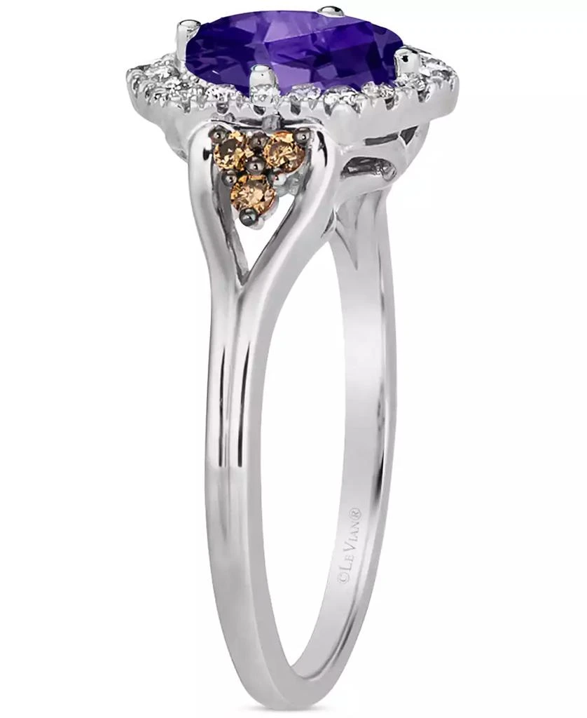 商品Le Vian|Blueberry Tanzanite (1 ct. t.w.) & Diamond (1/3 ct. t.w.) Halo Ring in 14k White Gold,价格¥9886,第4张图片详细描述