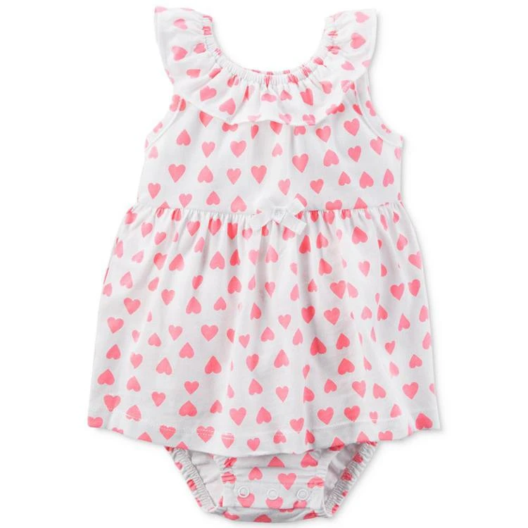 商品Carter's|Heart-Print Skirted Romper, Baby Girls,价格¥40,第1张图片