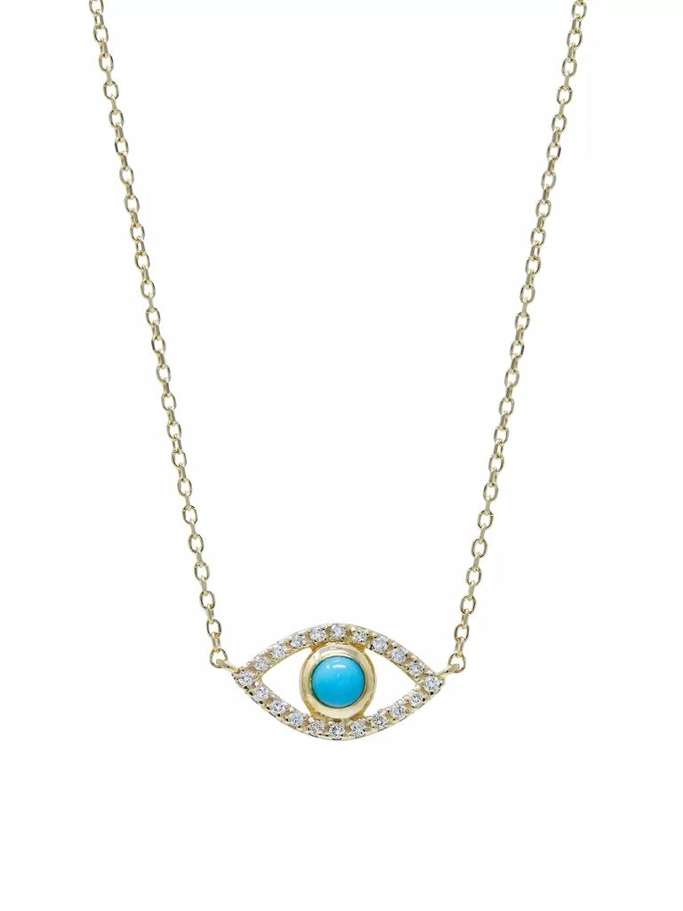 商品Anzie|Classique 14K Yellow Gold, 0.1 TCW Diamond & Turquoise Pendant Necklace,价格¥5883,第1张图片