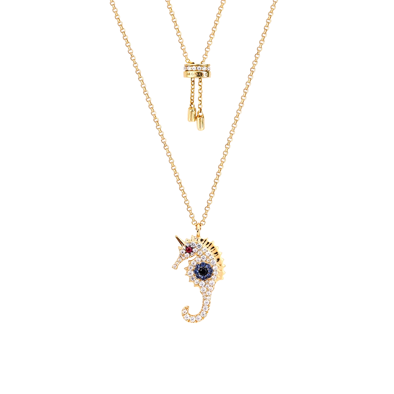 商品apm Monaco|幸运海马项链女个性锁骨链法式 金黄色幸运海马AC4675MY（香港仓发货）,价格¥562,第1张图片