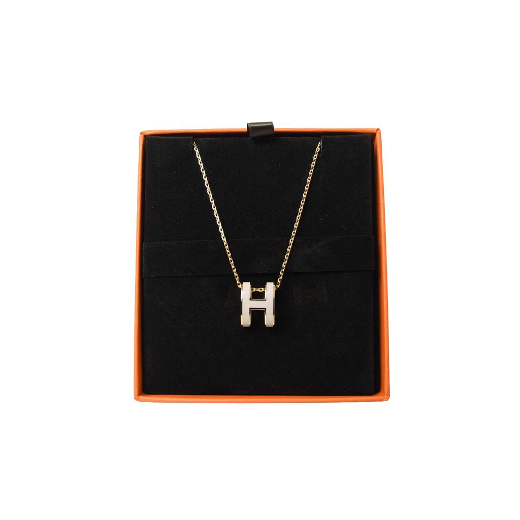 Hermes Pop H Necklace Gold Hardware Marron Glace商品第1张图片规格展示