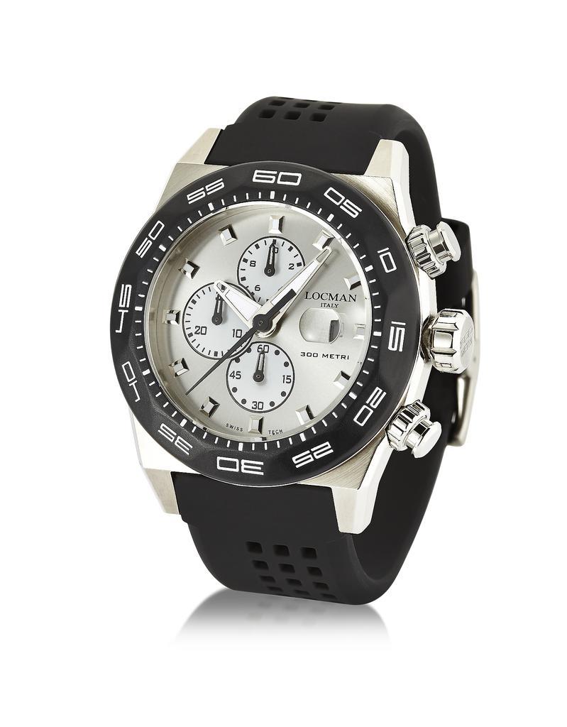 商品Locman 洛克曼|Stealth 300mt 黑色不锈钢和钛男士计时手表,价格¥3535,第4张图片详细描述