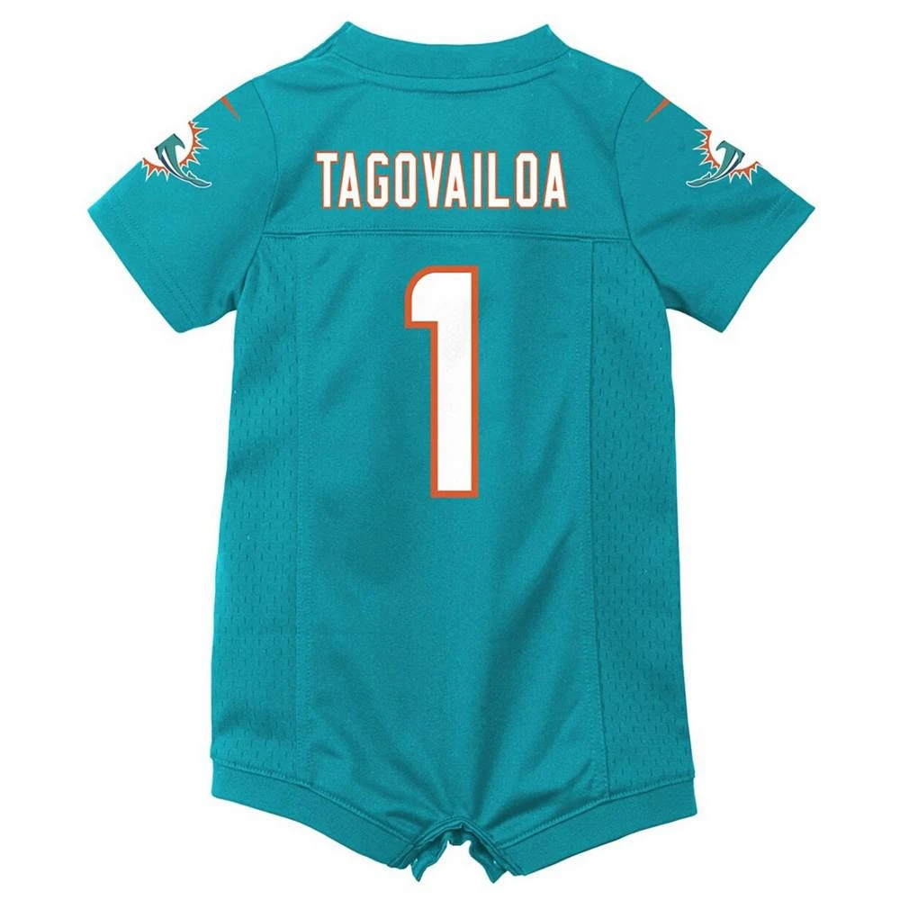 商品NIKE|Newborn and Infant Boys and Girls Tua Tagovailoa Aqua Miami Dolphins Game Romper Jersey,价格¥374,第4张图片详细描述