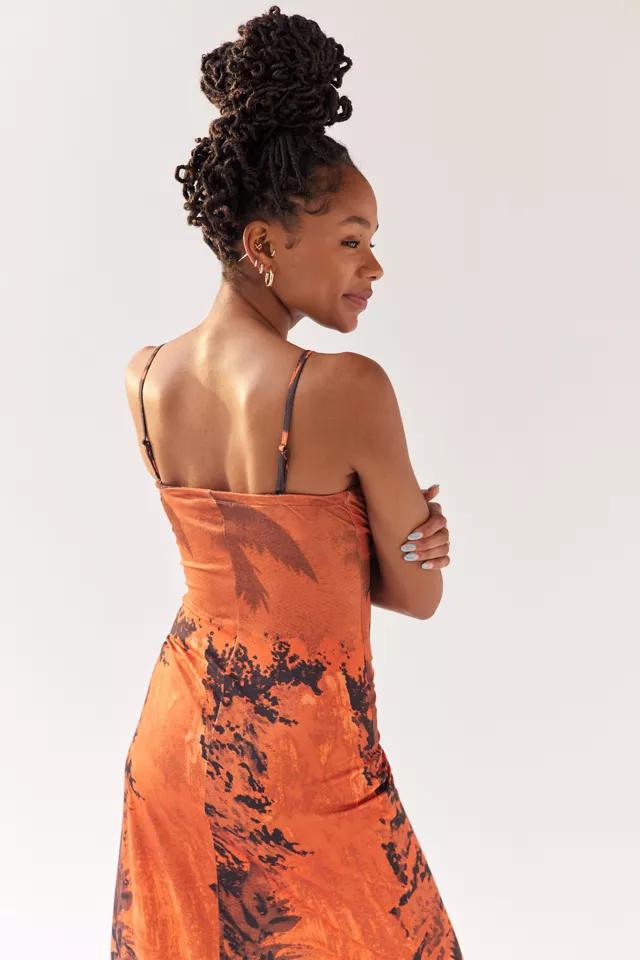 UO Solana Printed Split-Hem Midi Dress商品第4张图片规格展示
