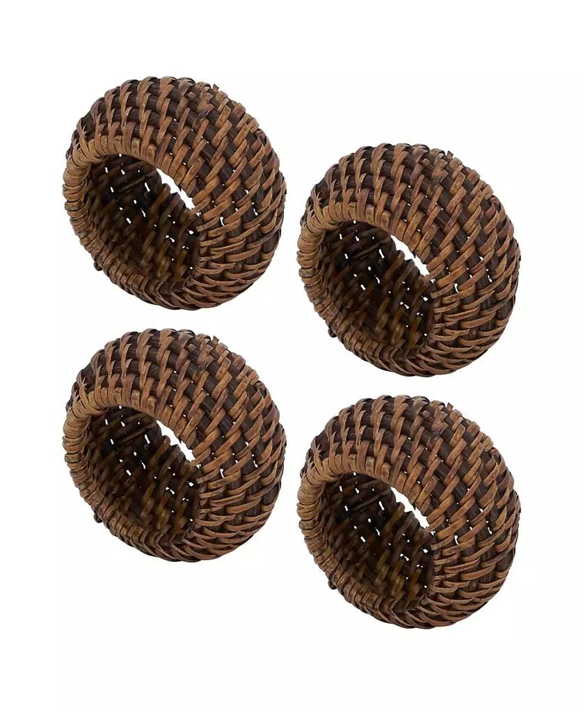 商品Saro Lifestyle|Rattan Napkin Rings with Woven Design, Set of 4, 2.4" x 2.4",价格¥169,第2张图片详细描述