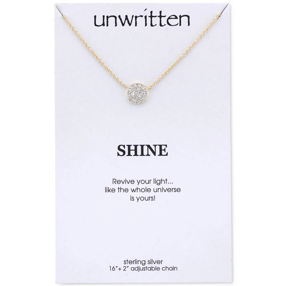 商品Unwritten|Gold-Tone Sterling Silver Pavé Disc Pendant Necklace,价格¥113,第1张图片