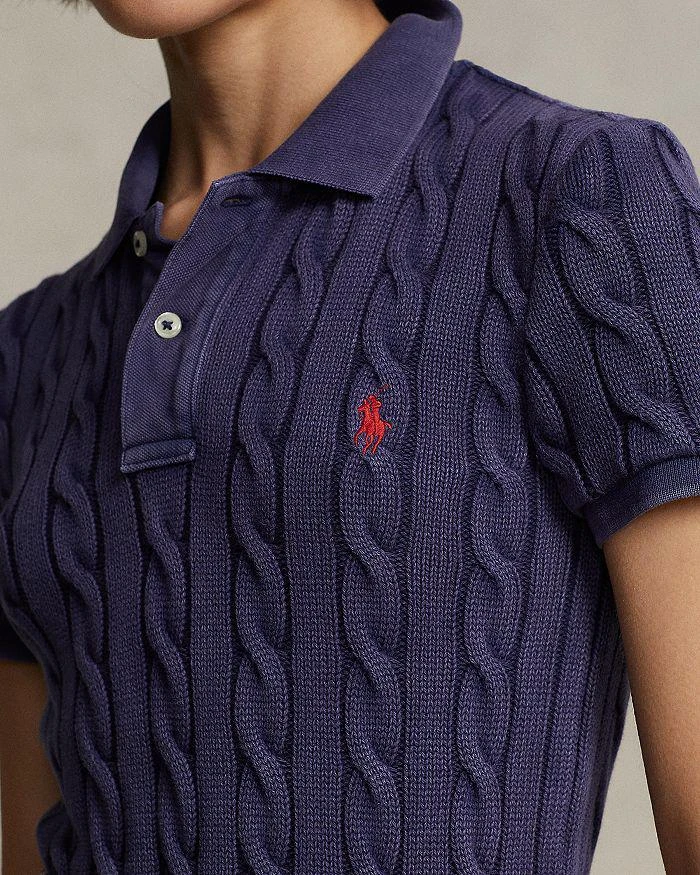 商品Ralph Lauren|Slim Fit Cotton Cable Knit Polo Sweater,价格¥1260,第5张图片详细描述