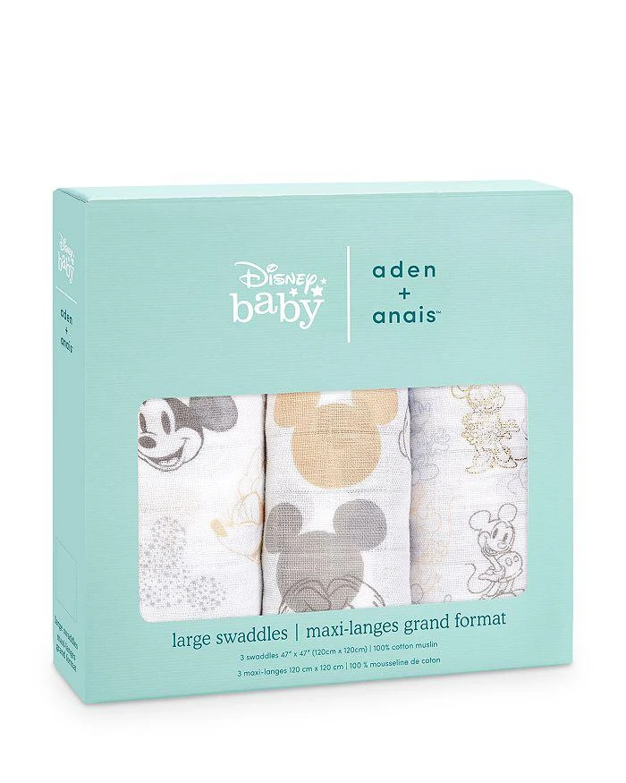 商品aden + anais|Unisex Minnie and Mickey Classic Swaddle Blankets, Pack of 3,价格¥387,第2张图片详细描述