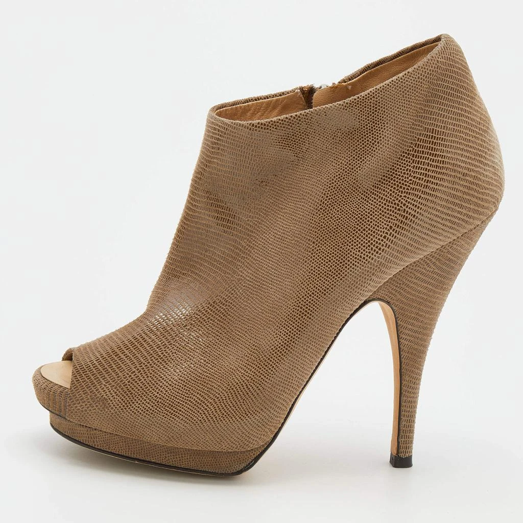 商品[二手商品] Giuseppe Zanotti|Giuseppe Zanotti Beige Suede Peep Toe Platform Ankle Length Boots Size 37.5,价格¥1007,第1张图片