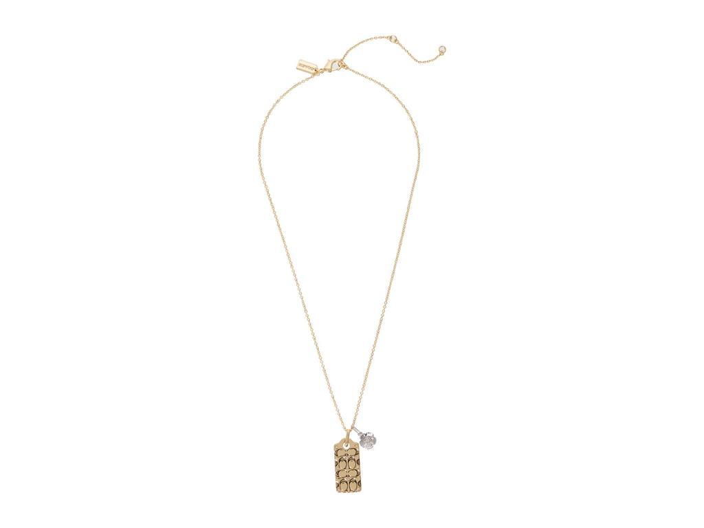 商品Coach|Quilted C Tag Pendant Necklace,价格¥681,第4张图片详细描述