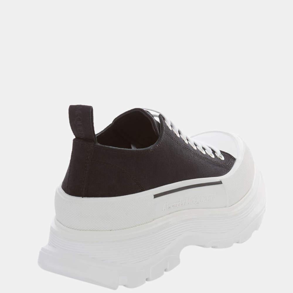 Alexander Mcqueen Black/White Tread Slick Lace Up Sneakers Size EU 38商品第3张图片规格展示