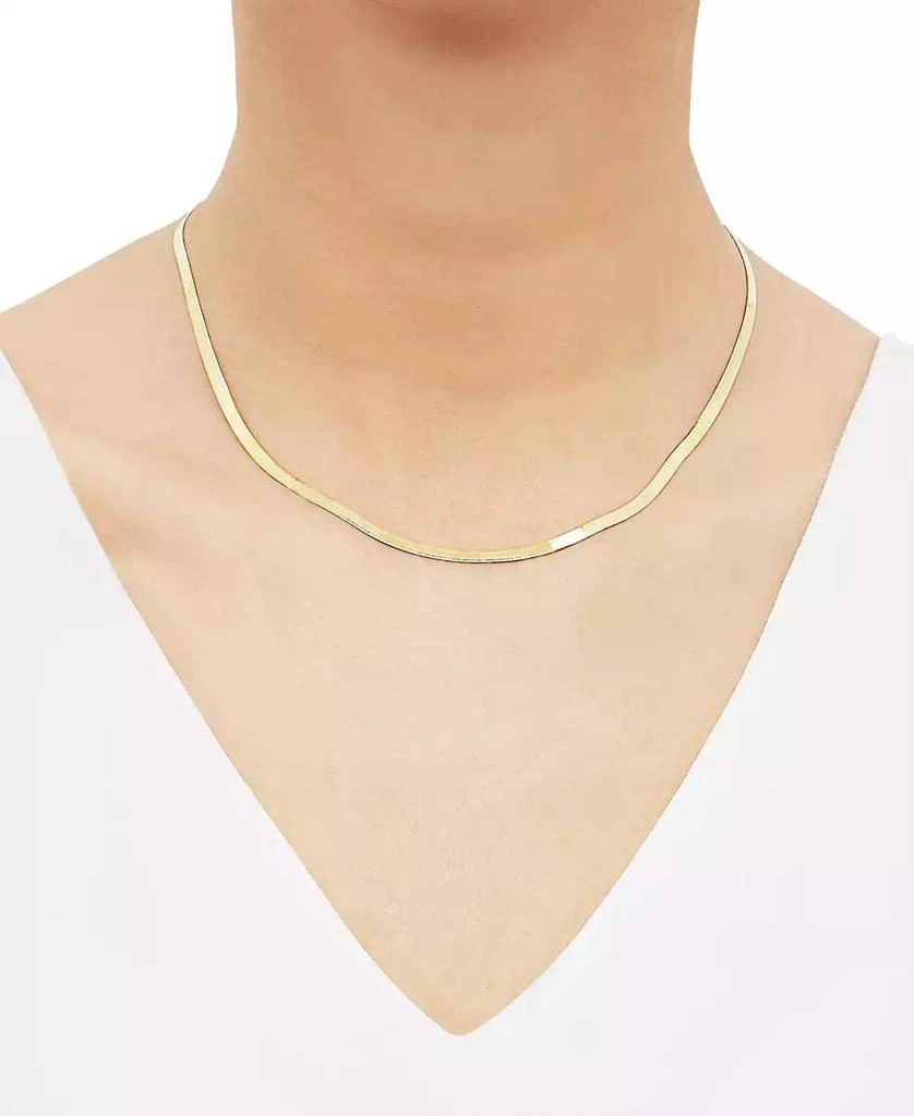 商品Macy's|Herringbone Link Chain Necklace (3-3/8mm) in 10k Gold, 16" + 2" extender,价格¥14077,第2张图片详细描述