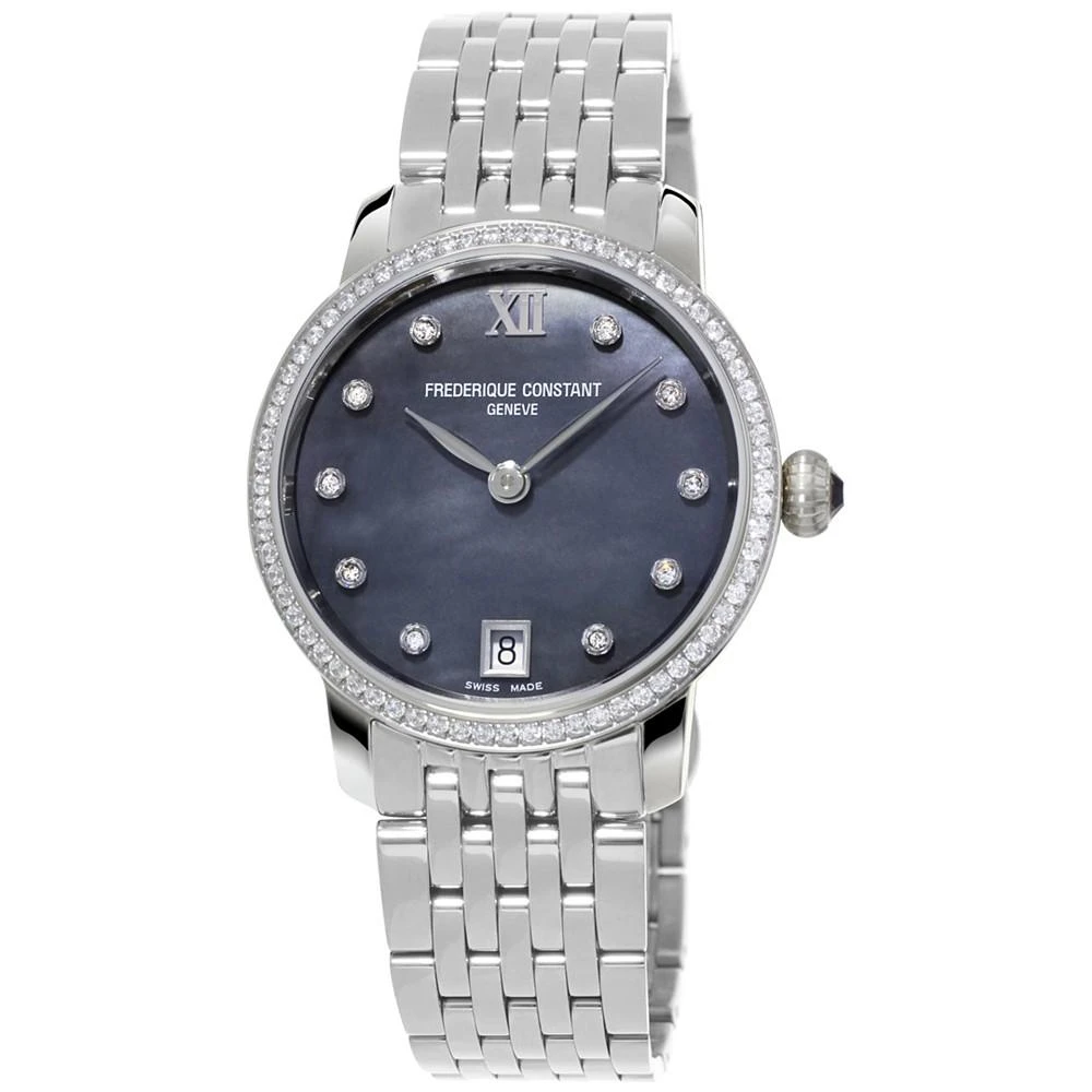 商品Frederique Constant|Women's Swiss Classics Diamond (5/8 ct. t.w.) Stainless Steel Bracelet Watch 30mm,价格¥13428,第1张图片