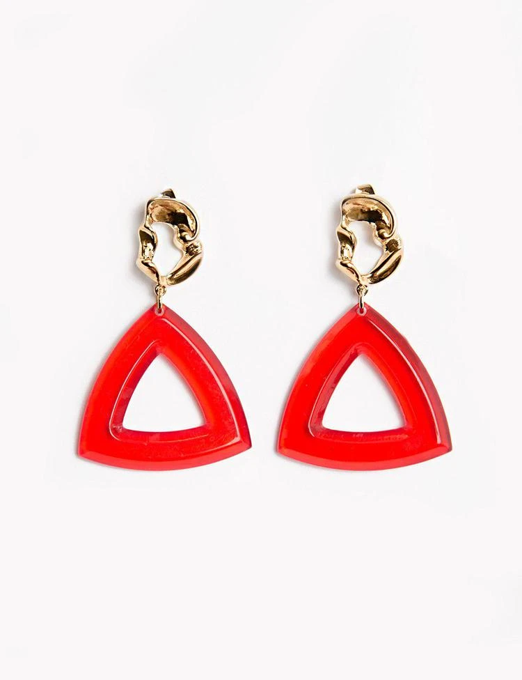 商品Pixie Market|Gold Nugget Red Chandelier Earrings,价格¥181,第1张图片