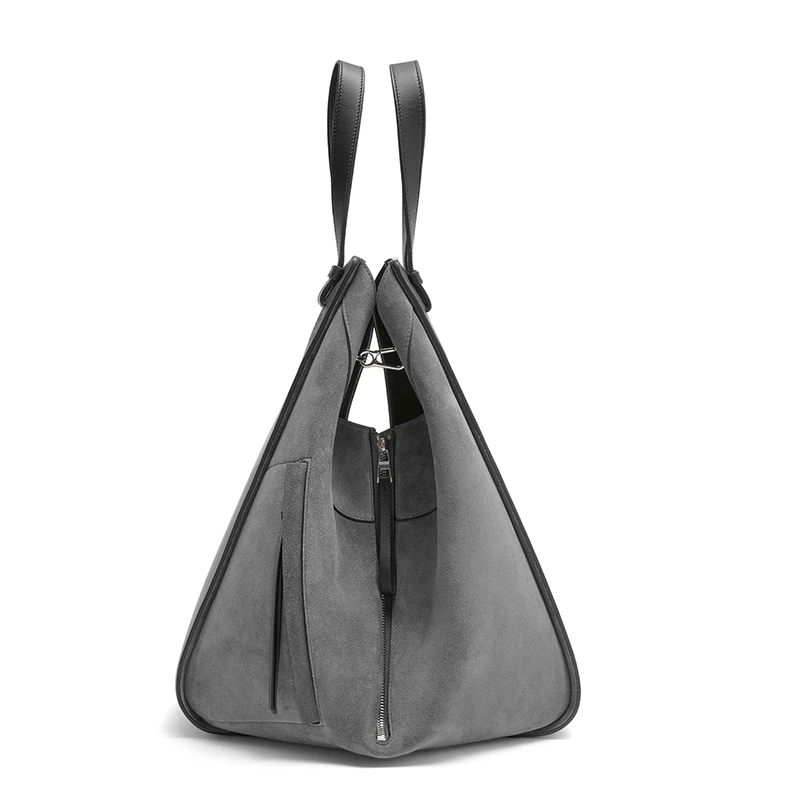 【包税】LOEWE/罗意威 2021秋冬新款 Hammock系列 女士无烟煤色小牛皮和绒面革钩扣单肩手提托特包0010618221 商品