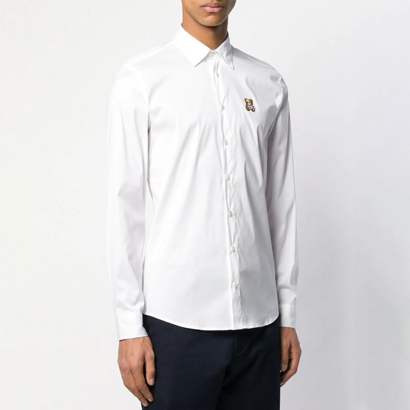 Moschino 莫斯奇诺 男士白色衬衫 ZA0205-0236-1001商品第4张图片规格展示