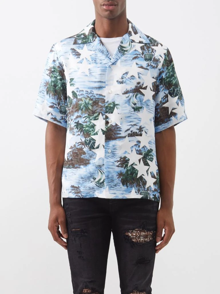 商品AMIRI|Short-sleeved tropical-print silk-twill shirt,价格¥4789,第1张图片