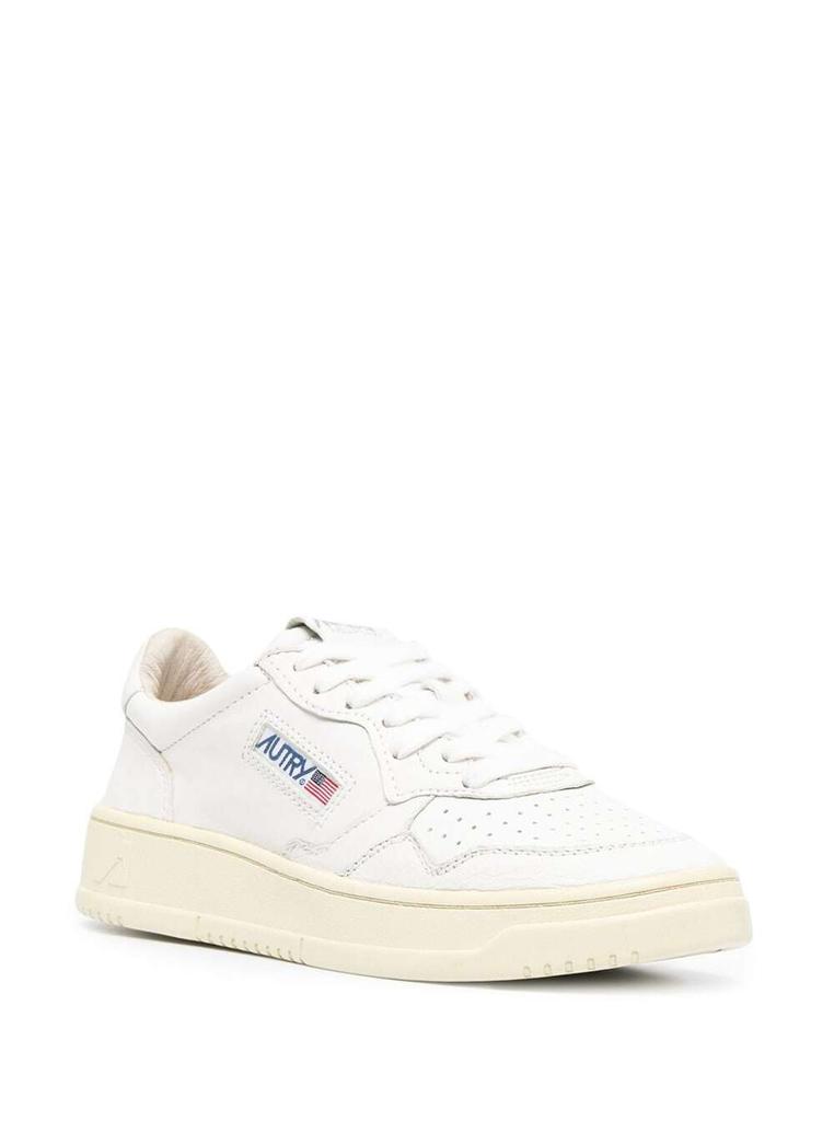 White Leather Sneakers with Logo Autry Woman商品第2张图片规格展示