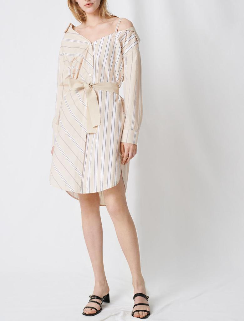 商品Maje|Striped shirt dress with belt,价格¥501,第1张图片