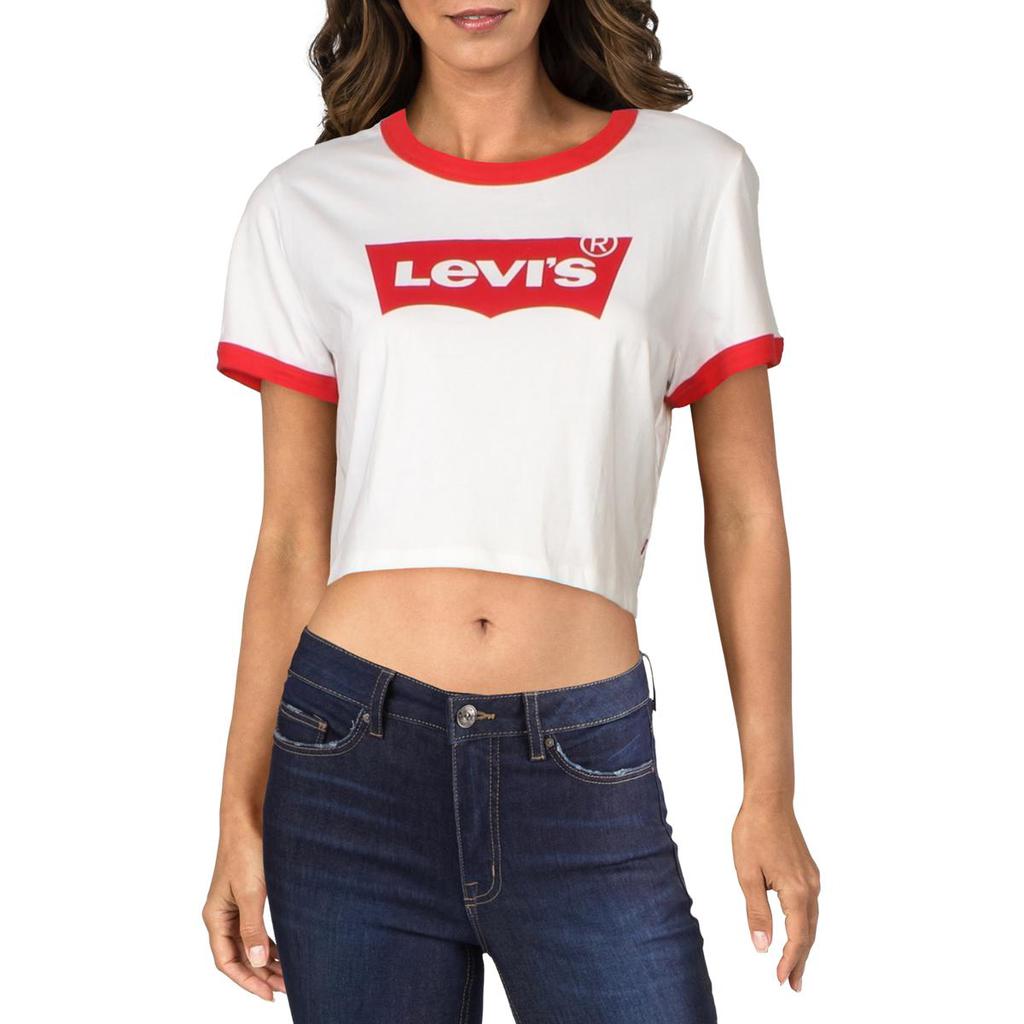 Levi's Womens Juniors Cotton Crop T-Shirt商品第1张图片规格展示