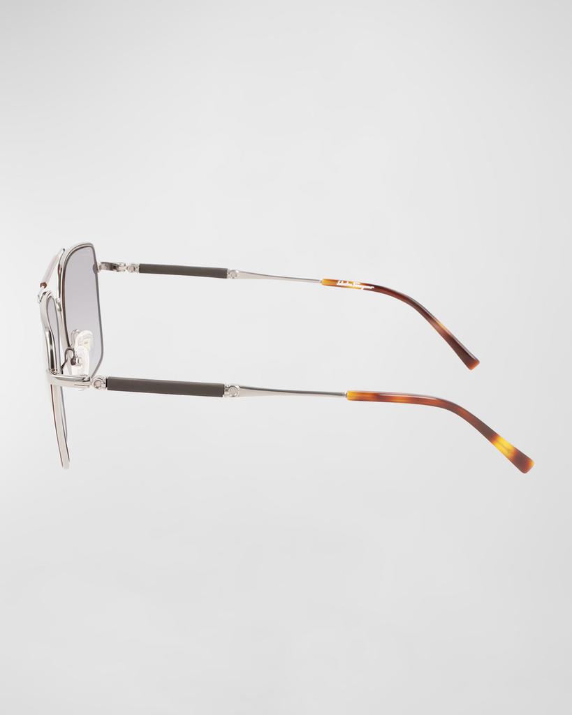 Men's Double-Bridge Rectangle Navigator Sunglasses商品第4张图片规格展示