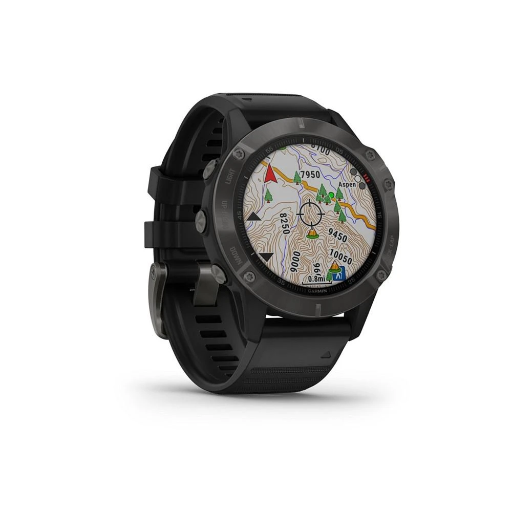 商品Garmin|Unisex Fenix 6 Sapphire Black Silicone Strap Smart Watch 33.02mm,价格¥5977,第3张图片详细描述