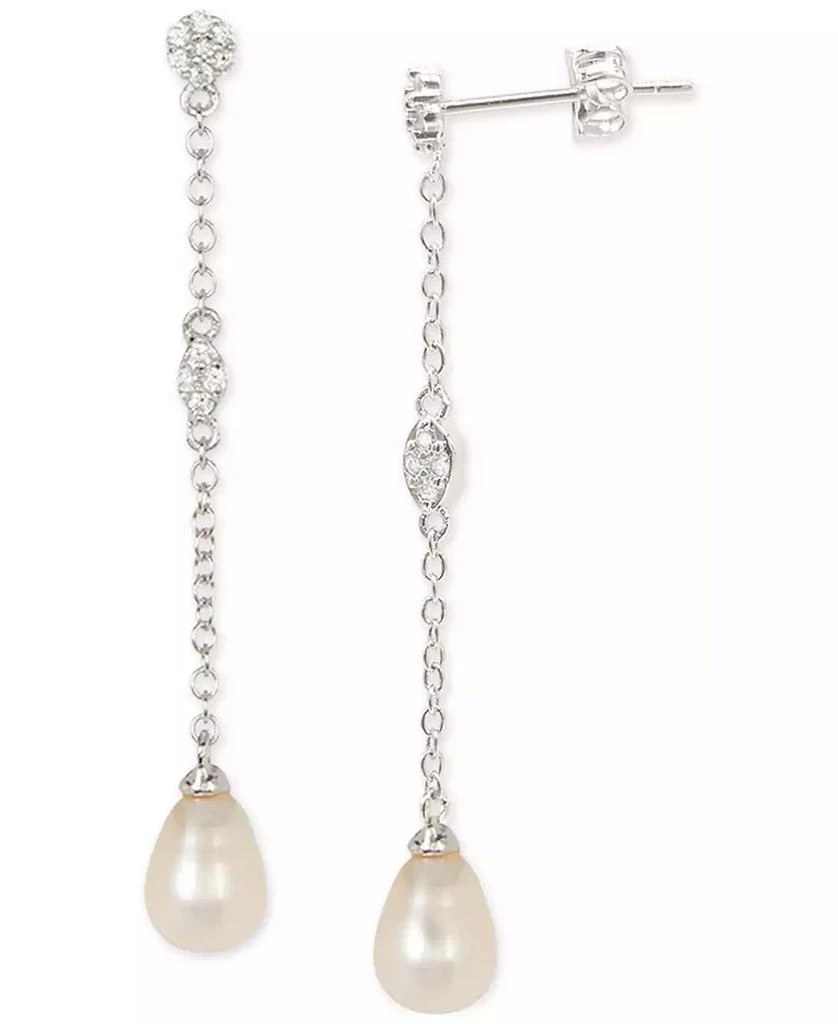 商品ADORNIA|Silver-Tone Freshwater Pearl (7mm) Drop Earrings,价格¥219,第2张图片详细描述