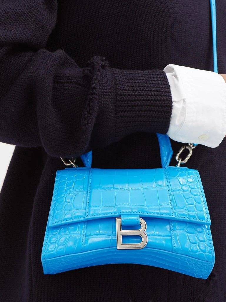 商品Balenciaga|Hourglass XS crocodile-effect leather bag,价格¥14653,第3张图片详细描述