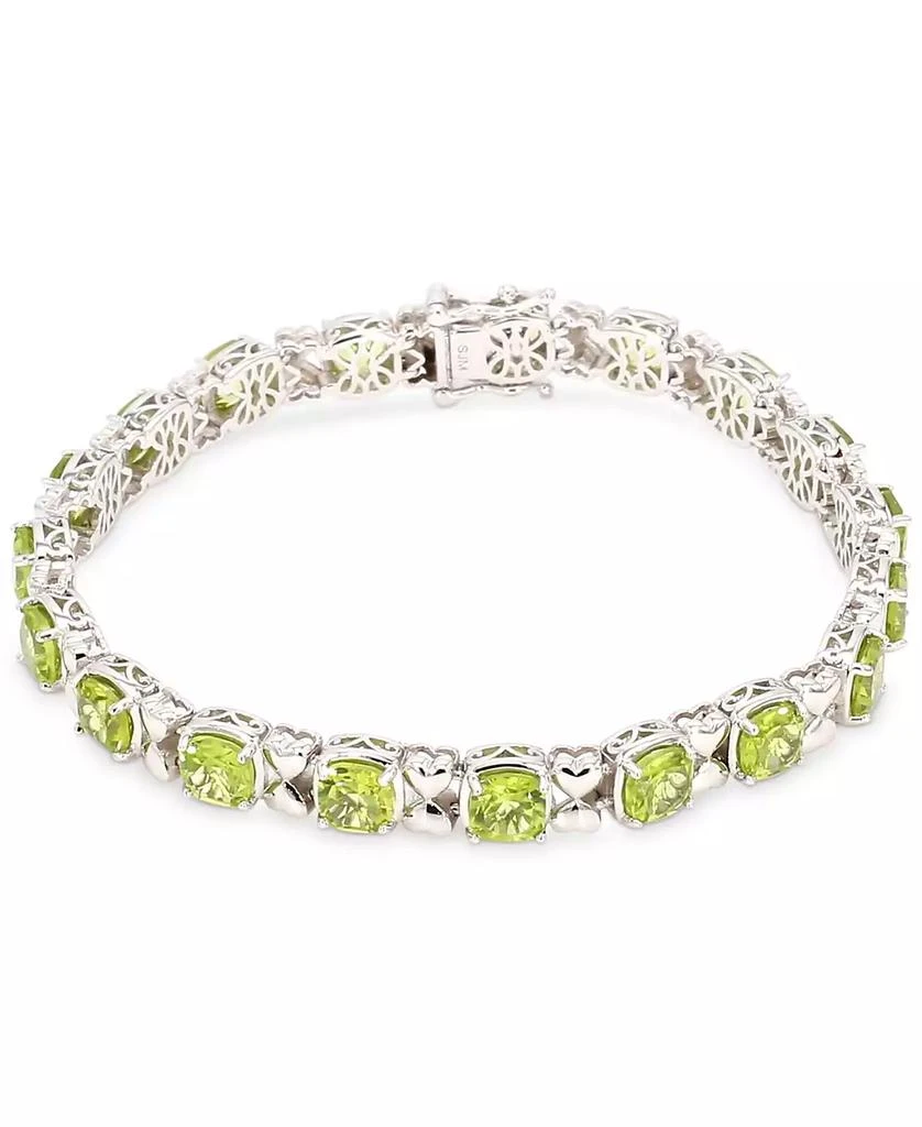 商品Macy's|Oval & Heart Link Bracelet in Sterling Silver (Available in Blue Topaz, Peridot, Mystic Topaz, Citrine, & Multi-Gemstone),价格¥1051,第1张图片