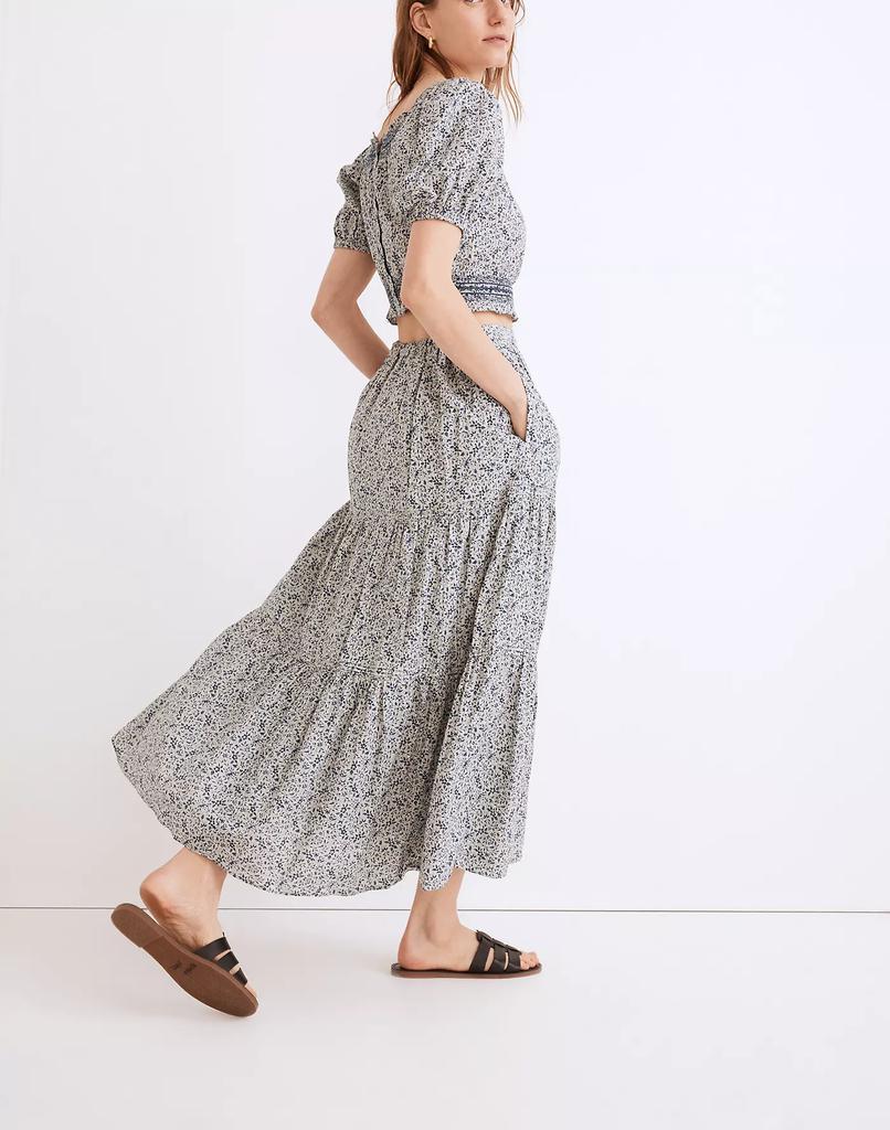 商品Madewell|Button-Front Tiered Maxi Skirt in Florentine Floral,价格¥370,第4张图片详细描述