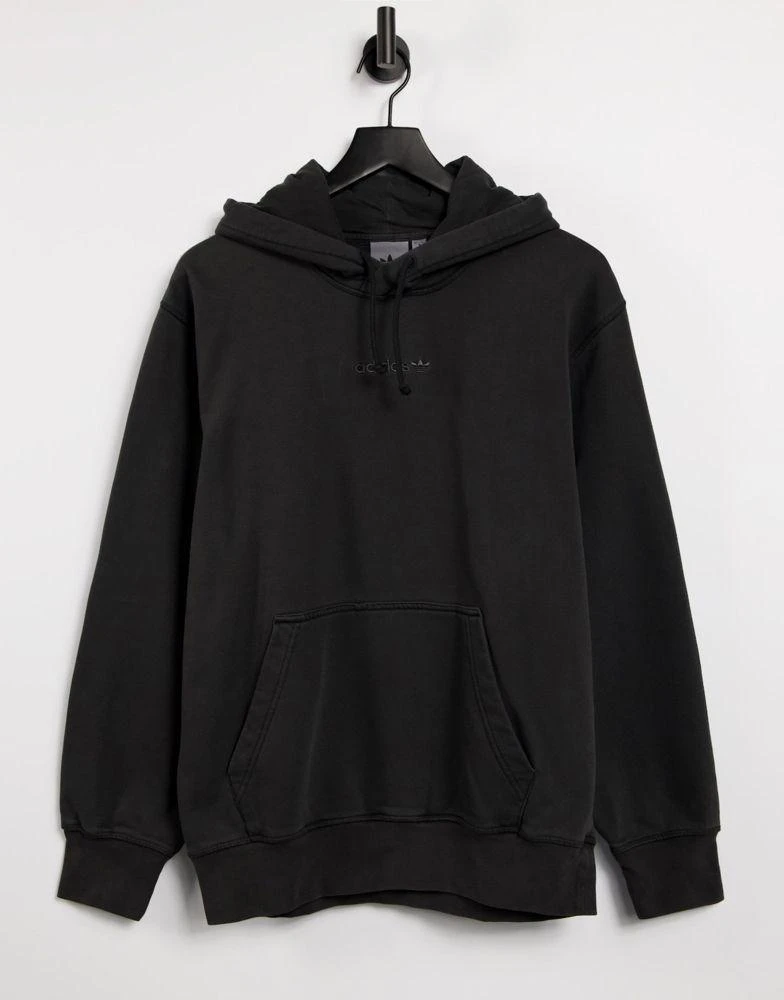 商品Adidas|Adidas originals overdye premium hoodie with embroidered logo in black,价格¥411,第1张图片