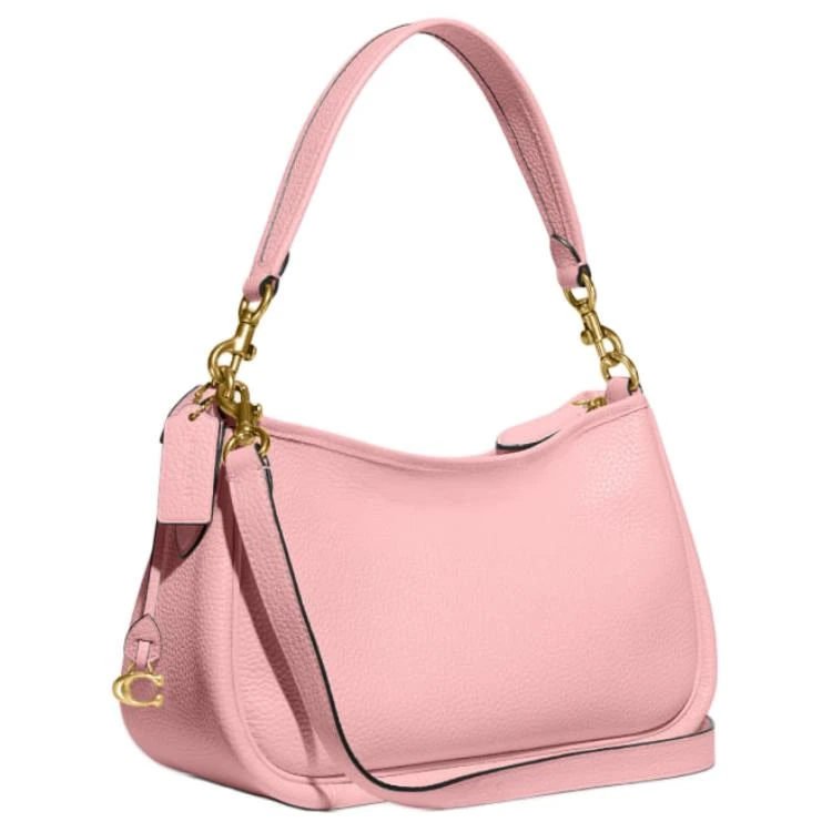 商品[国内直发] Coach|蔻驰 Cary 28 纯色挂件标识五金扣 柔软卵石纹皮革 腋下包单肩斜挎手提包 大号 女款 粉色,价格¥2208,第3张图片详细描述
