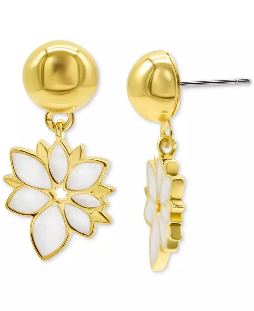 商品ADORNIA|14k Gold-Plated Mother-of-Pearl Flower Drop Earrings,价格¥183,第2张图片详细描述