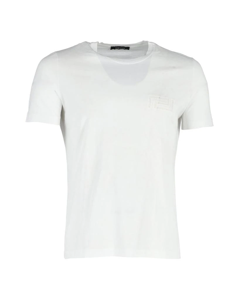 商品[二手商品] Versace|Versace Logo Crewneck T-Shirt in White Cotton,价格¥1738,第1张图片