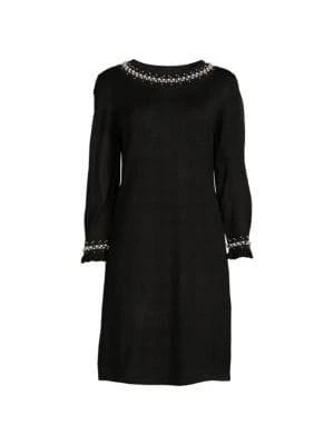 商品Karl Lagerfeld Paris|Pearl Embellished Sweater Dress,价格¥226,第3张图片详细描述