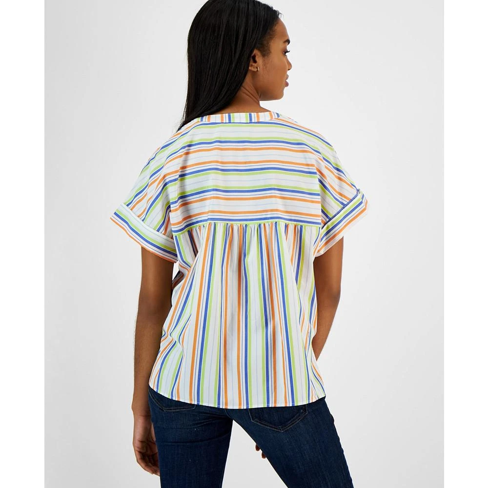 商品Tommy Hilfiger|Women's Cotton Striped Popover Shirt,价格¥150,第2张图片详细描述