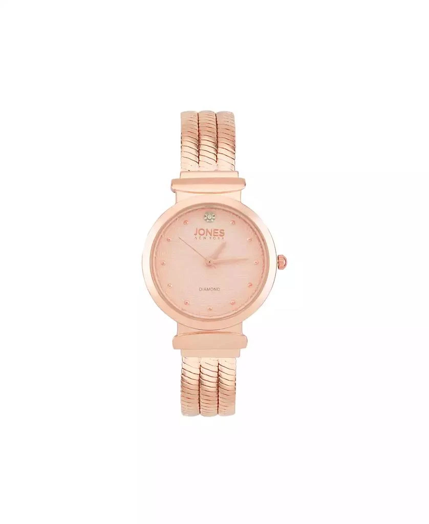 商品American Exchange|Women's Genuine Diamond Dial Rose Gold-Tone Tri-Band Analog Watch 40mm,价格¥493,第1张图片