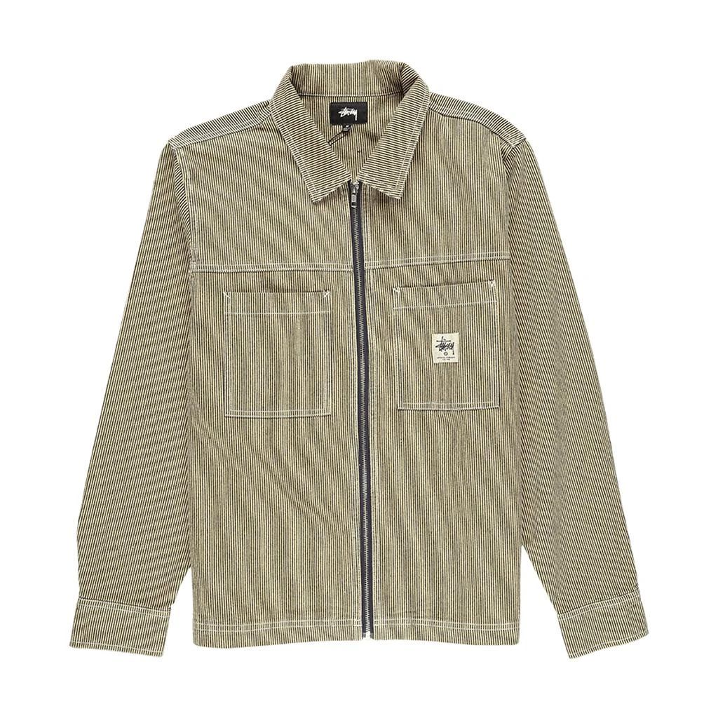 商品STUSSY|Overdyed Hickory Long Sleeve Zip Shirt,价格¥987,第1张图片