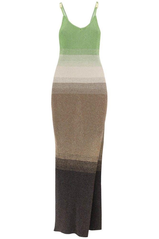 GCDS Colour-Block Ribbed-Knitted Maxi Dress商品第1张图片规格展示