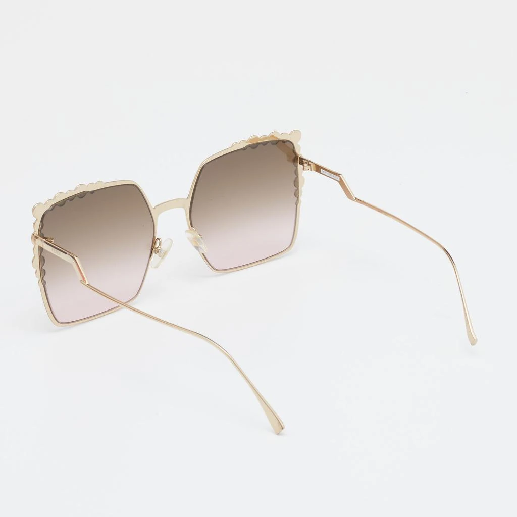 商品[二手商品] Fendi|Fendi Gold Tone/Brown Pink Gradient FF0259/S Studded Square Sunglasses,价格¥3091,第2张图片详细描述