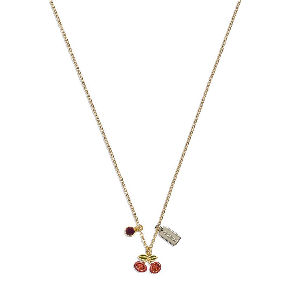 Faux Stone Cherry Pendant Necklace商品第1张图片规格展示