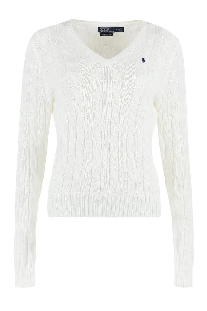 商品Ralph Lauren|Polo Ralph Lauren Kimberly Cable-Knitted V-Neck Jumper,价格¥1108,第1张图片