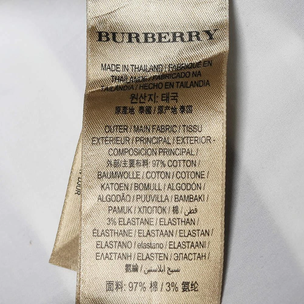 Burberry White Cotton Striped Hem Detail Button Front Shirt L 商品