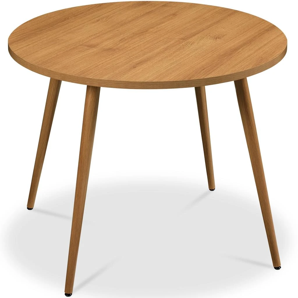 商品Best Choice Products|Round Mid-Century Modern 35.5in Dining Table, Dinette for Home or Kitchen w/Wood Finish Steel Legs,价格¥1173,第1张图片
