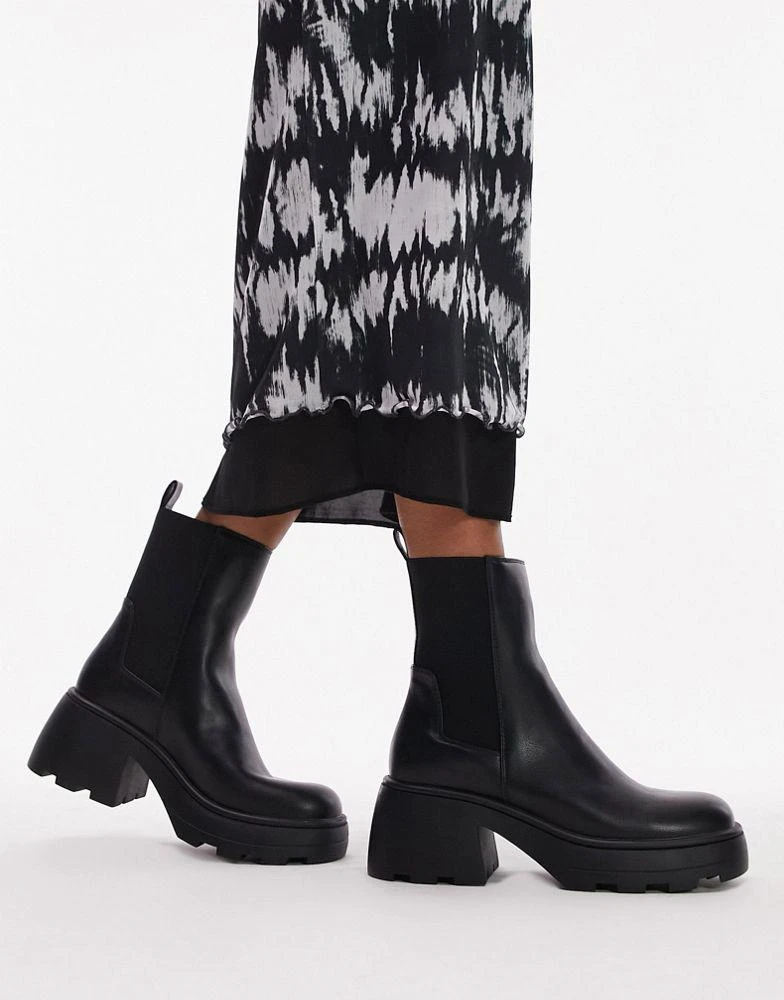 商品Topshop|Topshop Margot chunky chelsea boot in black,价格¥402,第3张图片详细描述