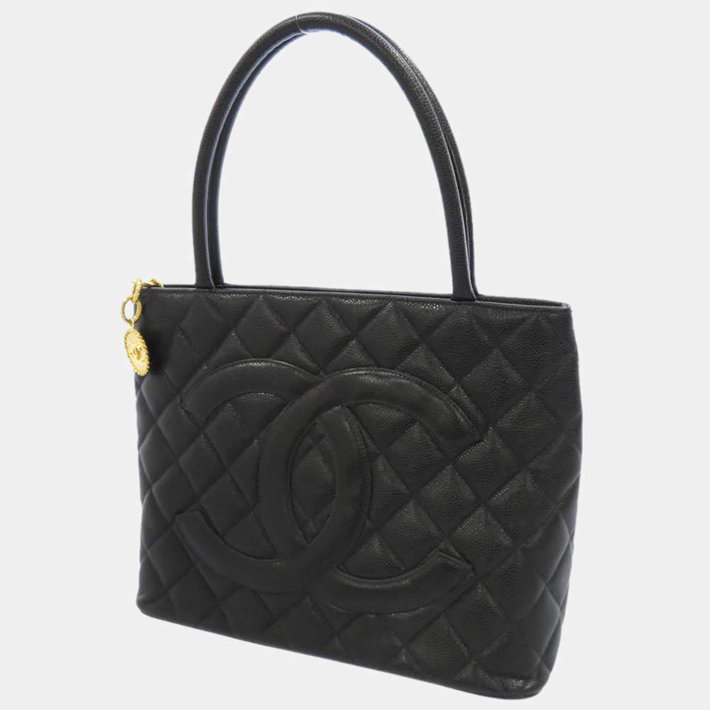 Chanel Black Caviar Leather Medallion Tote bag商品第1张图片规格展示